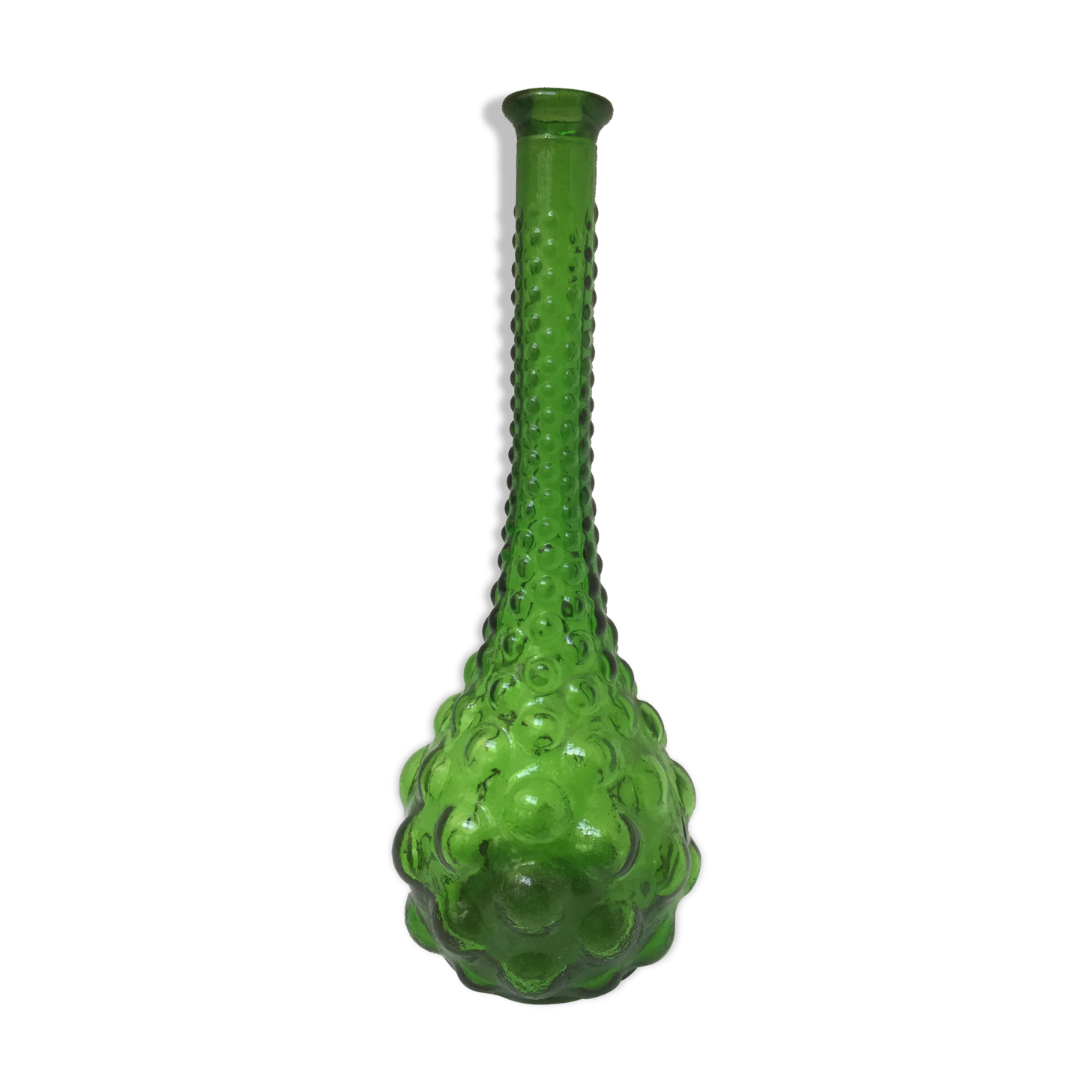 Glassware or green Italian bottle with big bubble 1950