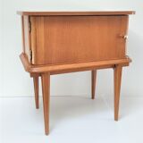 Bedside wood feet tapered 60s