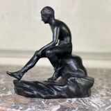 Hermès at rest, black patinated bronze after the antique.