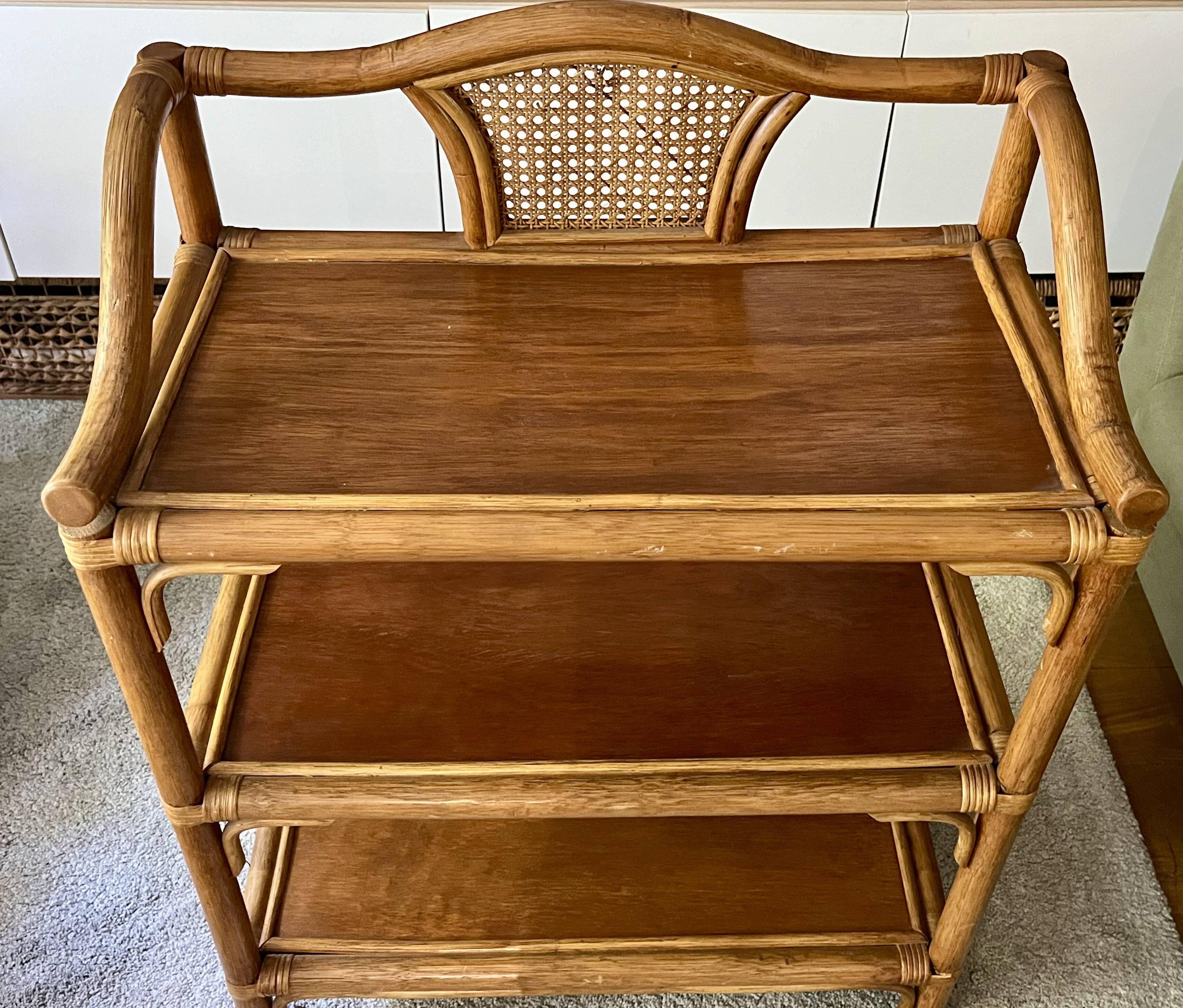 Rattan & cane side table - Very good condition