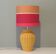 Ceramic table lamp with new handmade lampshade, France 1960