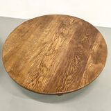 Duo of large modernist tripod coffee tables