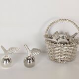 12 silver metal place markers