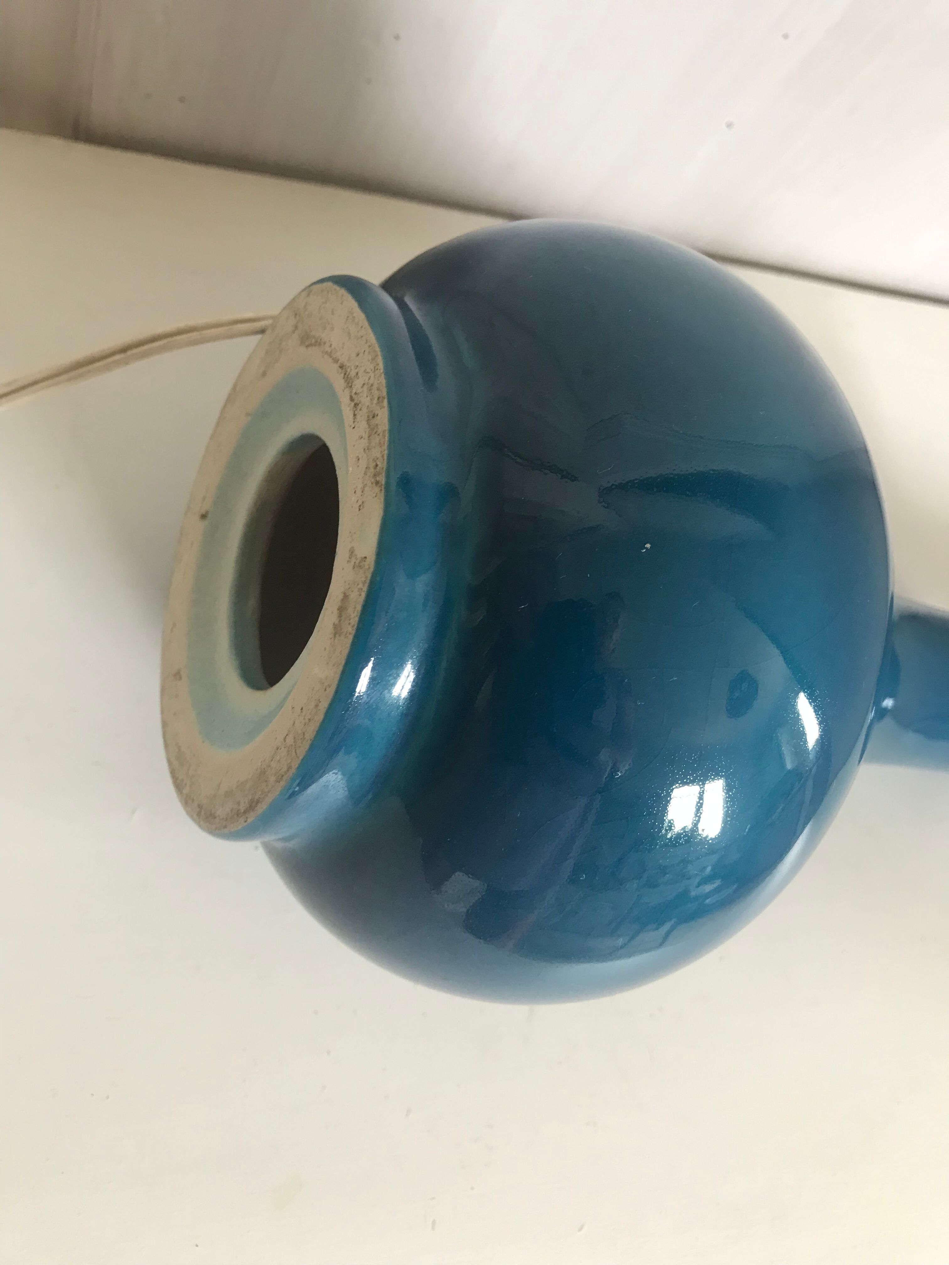 Vintage enamelled ceramic lamp