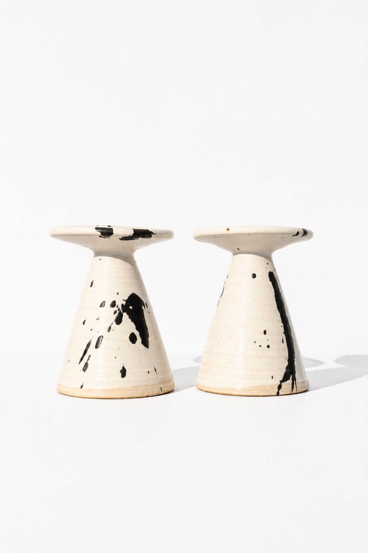 Karsten Nielsen KN Denmark Rare Postmodern Splatter Ceramic Candlestic