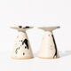 Karsten Nielsen KN Denmark Rare Postmodern Splatter Ceramic Candlestic