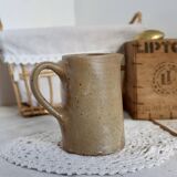 Vintage rustic speckled stoneware milk jug