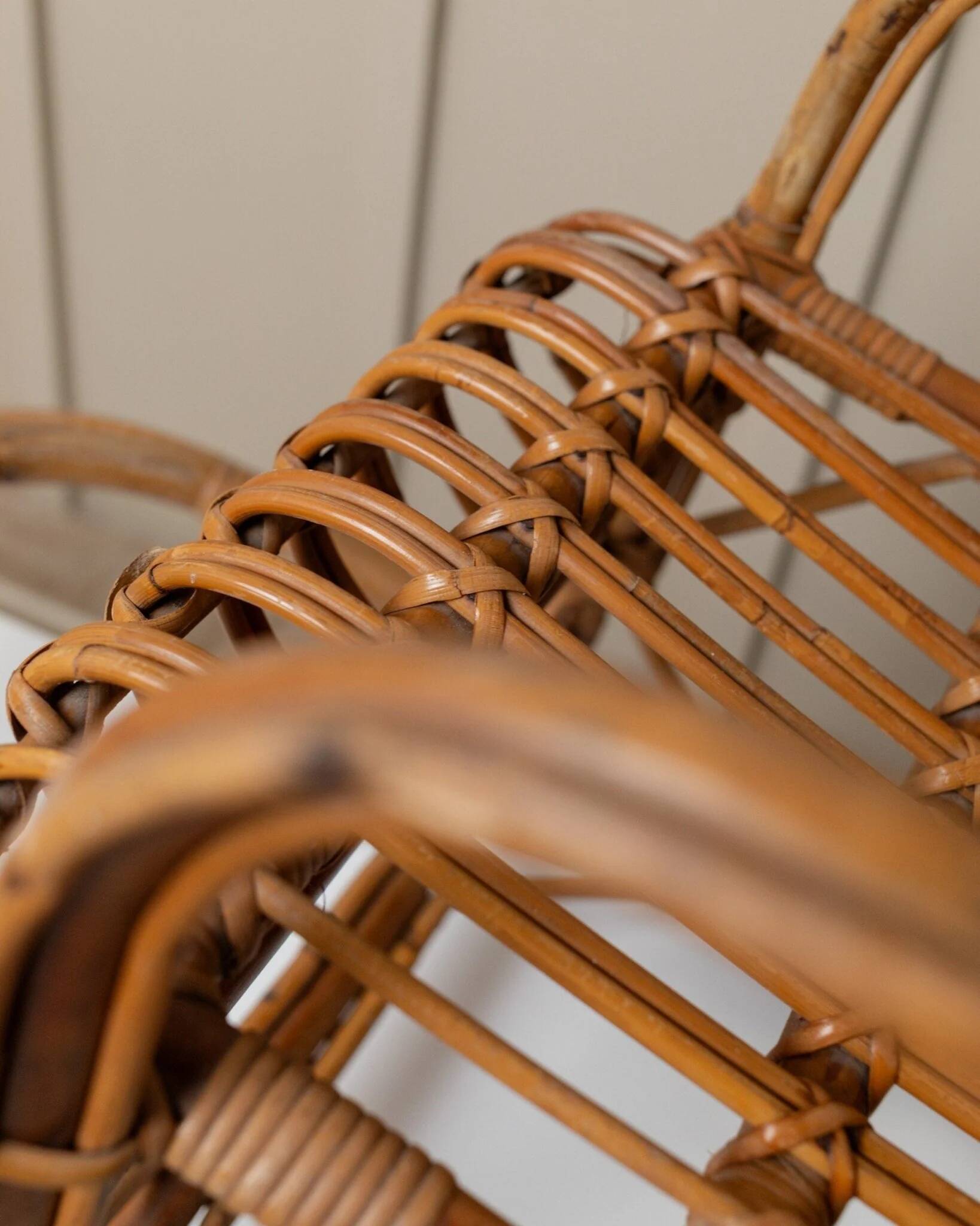 Vintage bamboo rocking chair for children - Bohemian chair - Mid-Century design - Italy 1970s
