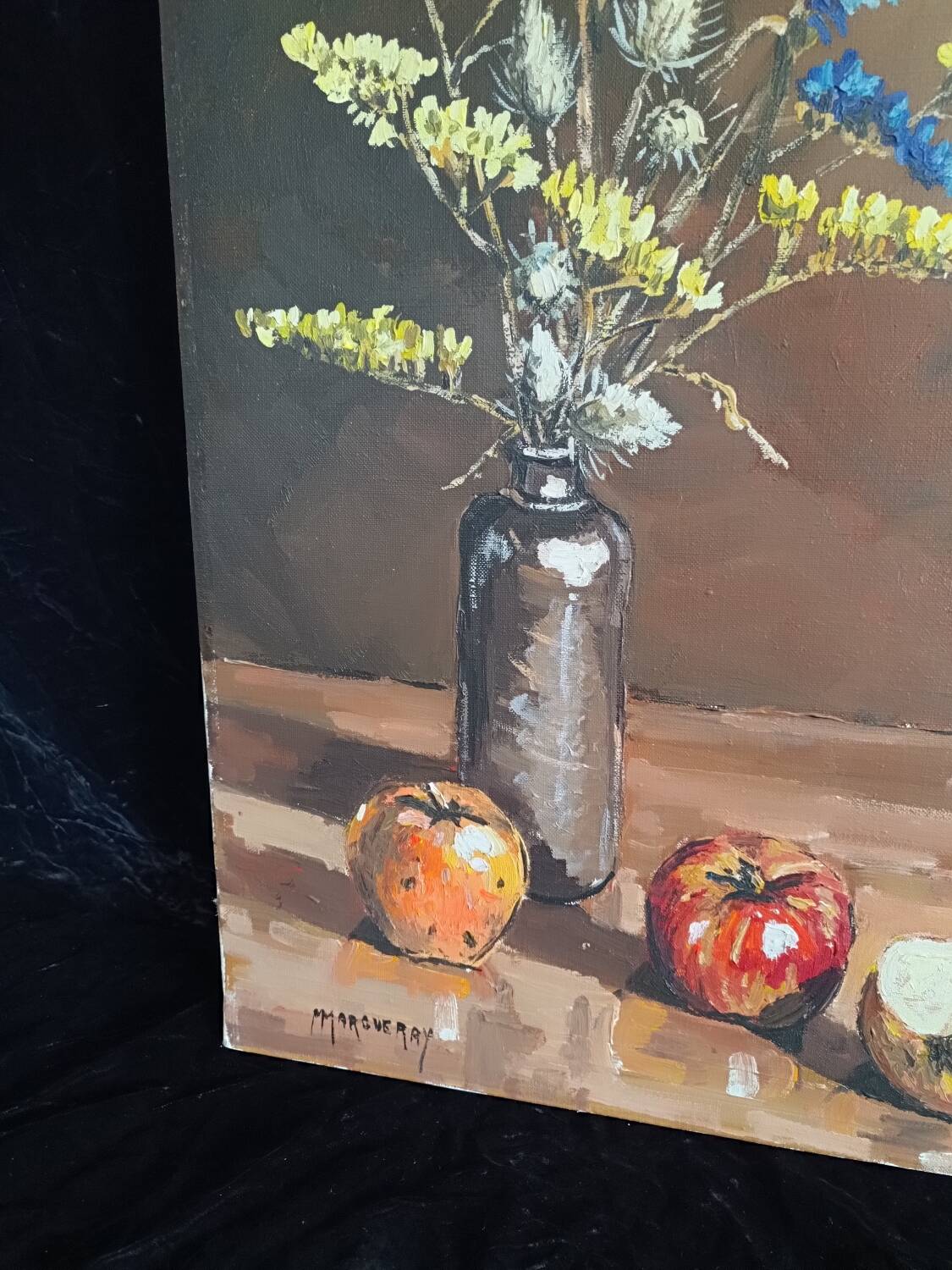 Margueray painting "Flowers and Apples"