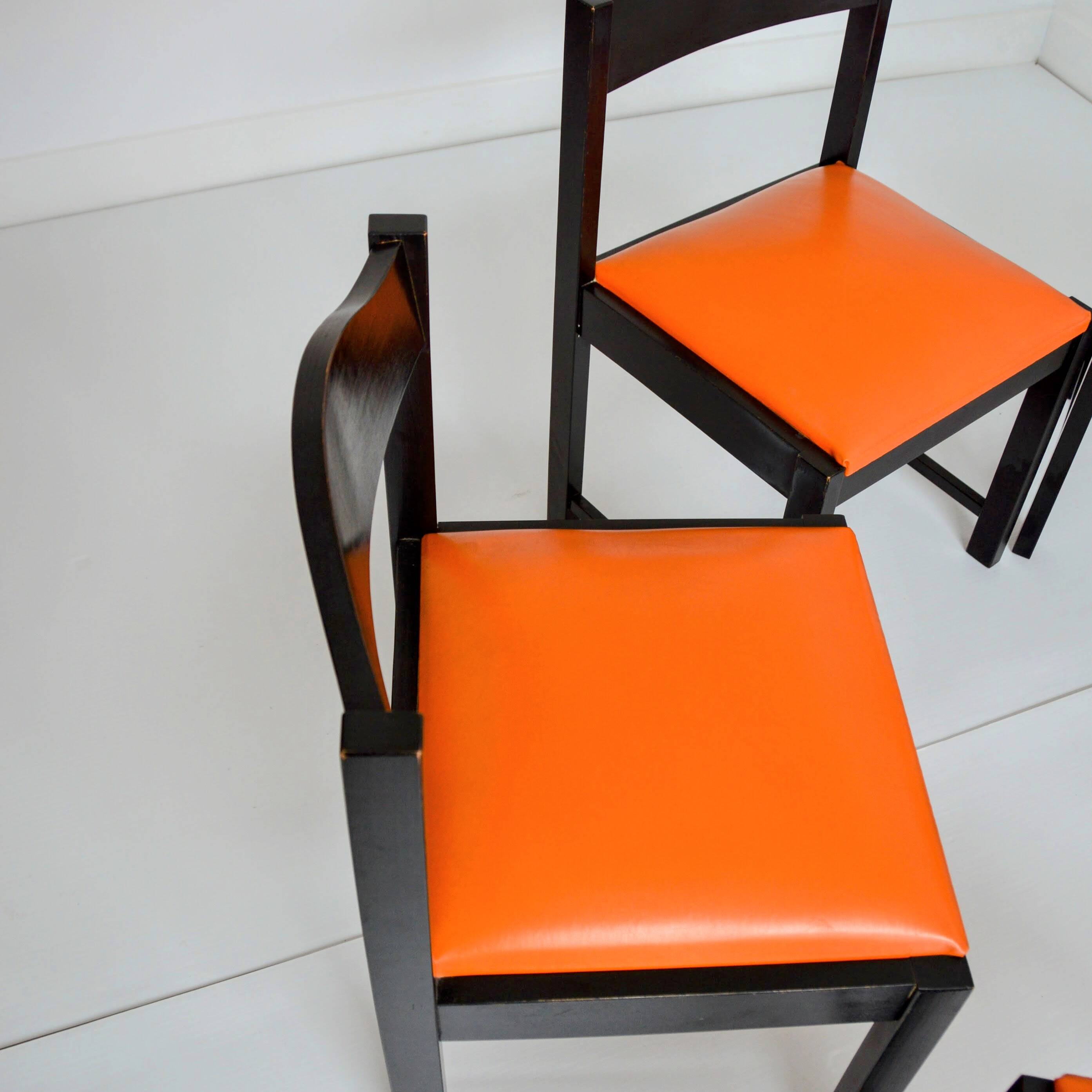 Set of 6 vintage Scandinavian chairs from the 1960s