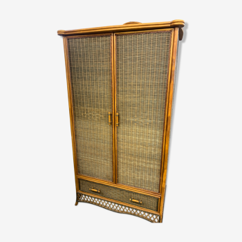 Vintage rattan cabinet