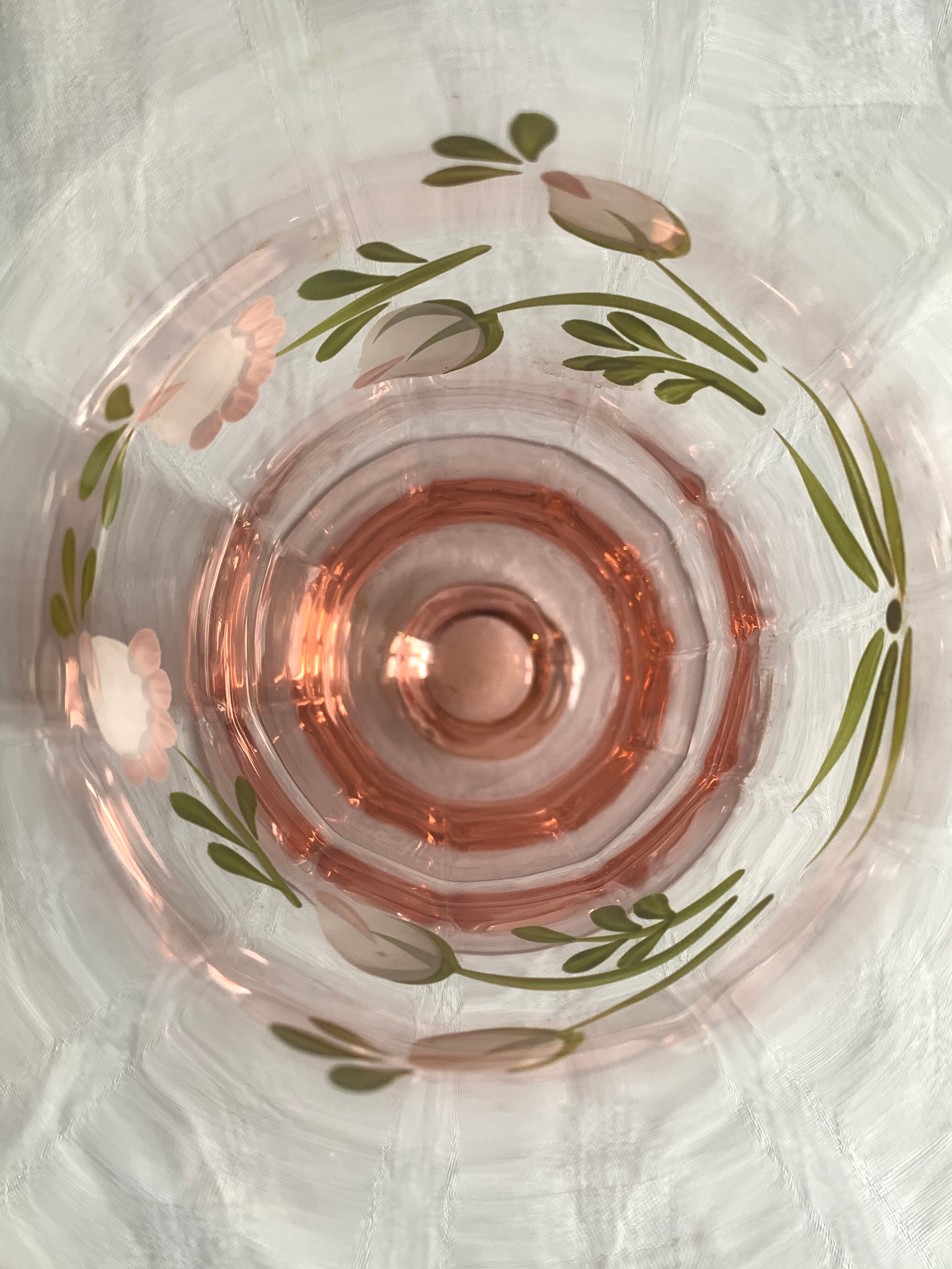 Verre peint a la main 1930/40