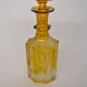 Bohemian glass carafe engraved amber colour