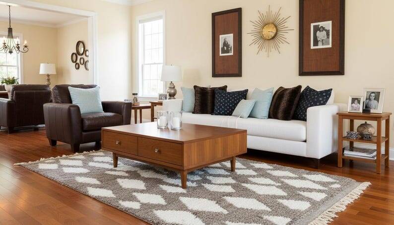 Handmade Beni Ourain wool rug 150/250cm