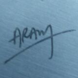 Metal vase signed ARAM