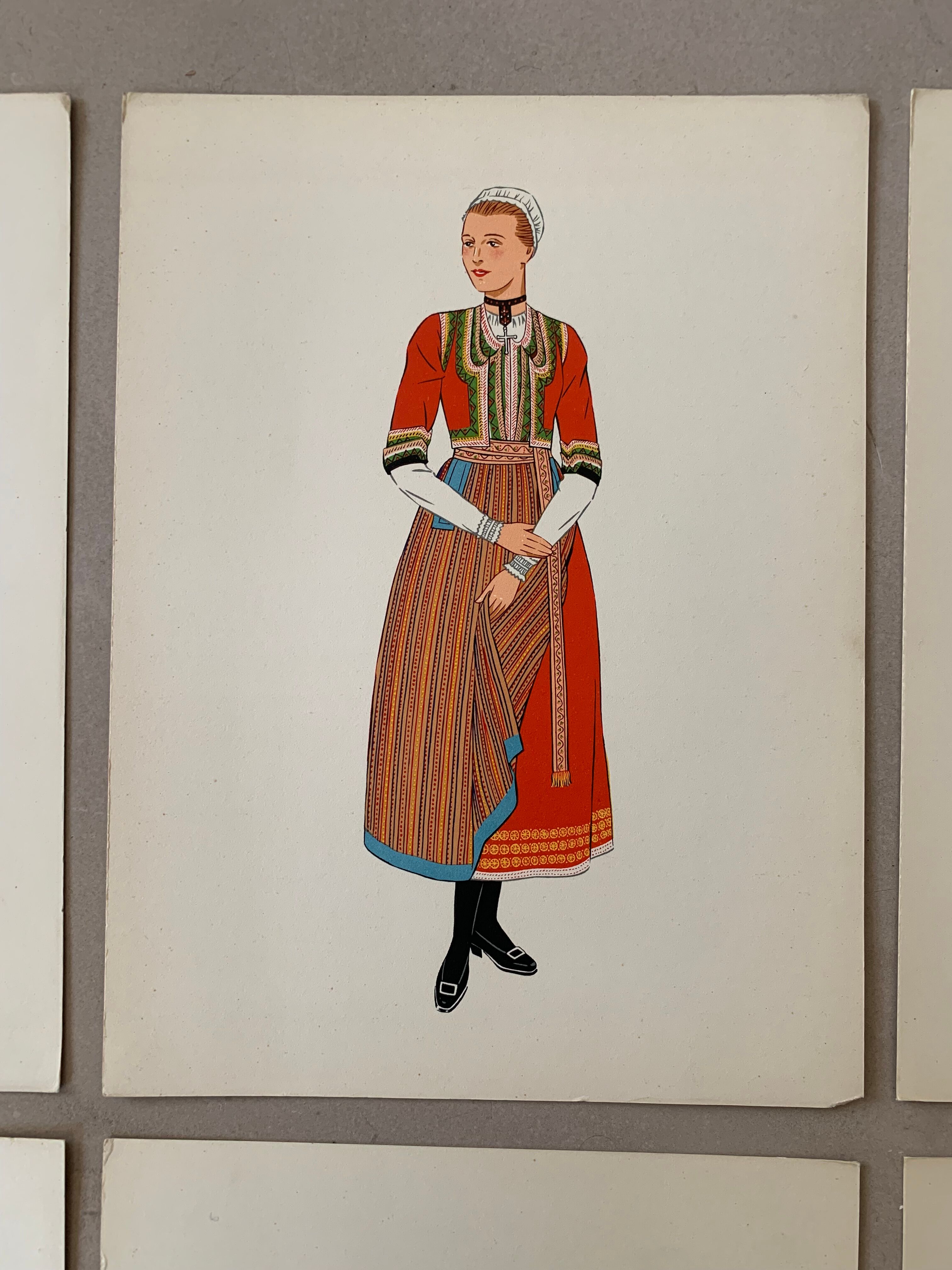 Lithograph national costumes - the Alsatian