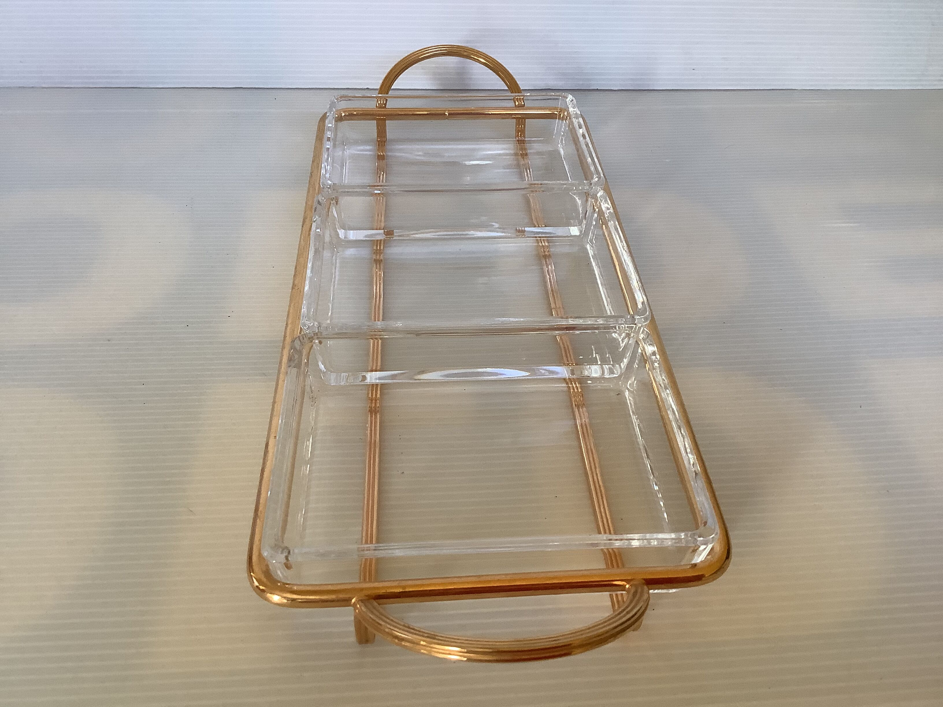 Golden servant 3 ramekins glass Italy