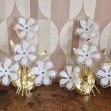 Duo of 80s/90s flower wall lights