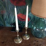 Pair of copper candle holders