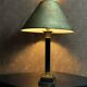 Empire bronze marble and patinated sheet metal lamp base, 20th century