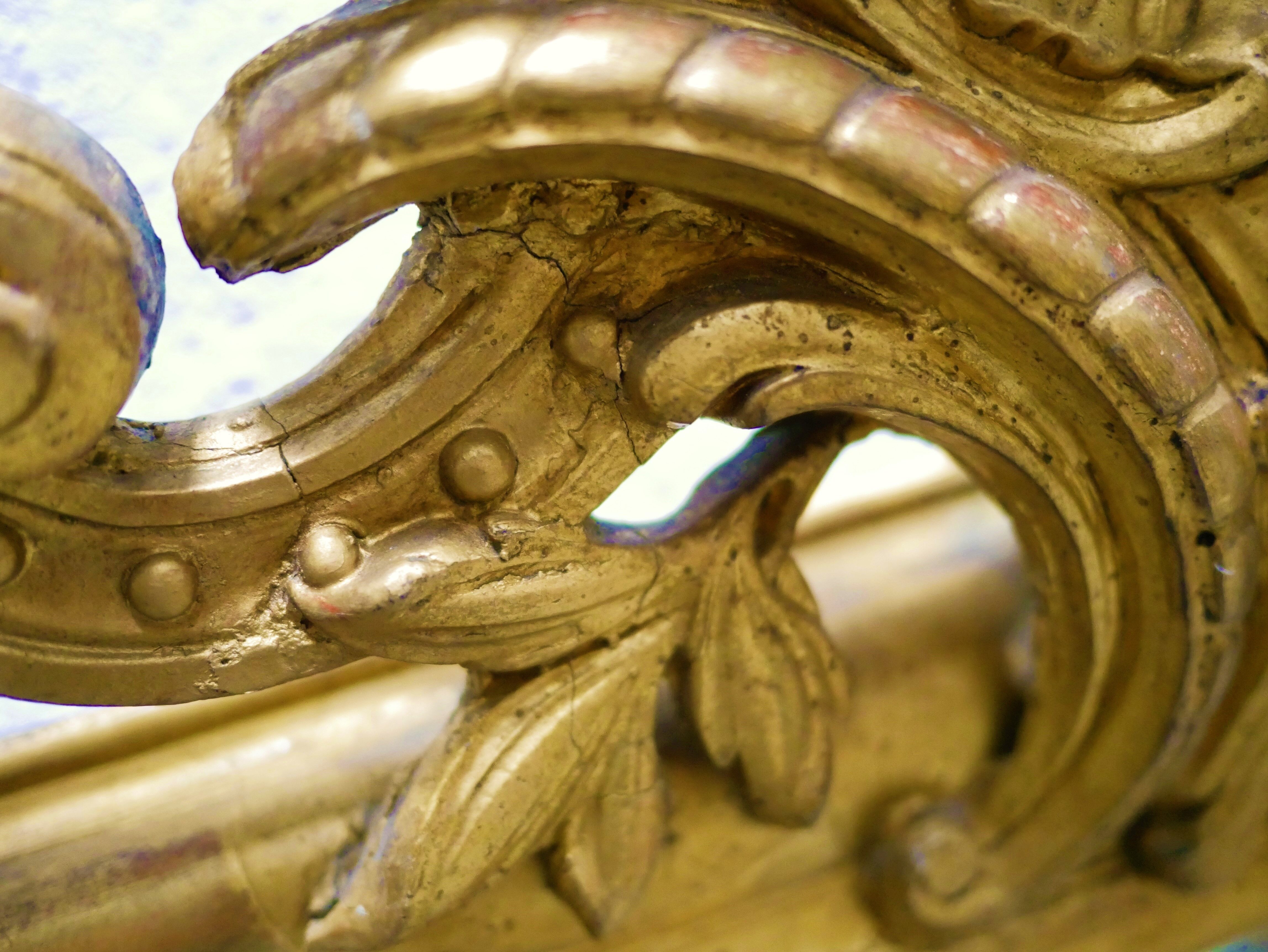 Old Louis Philippe mirror with pediment 135cm x 86cm