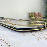 Art Deco style mirror and brass serving tray