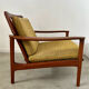 Old Scandinavian design armchair in vintage teak year 60