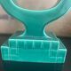 Set of 2 Art Deco candlesticks in green earthenware