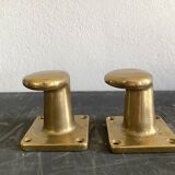 Duo of golden cast iron coat hooks