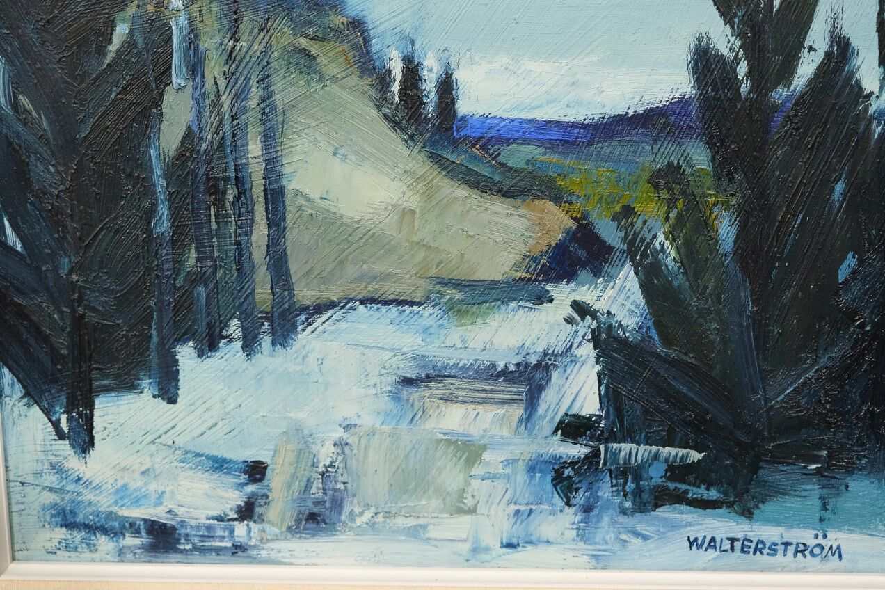Nils ingvar walterström (1929-1988), swedish modern painting, 1960s, oil on canvas, framed