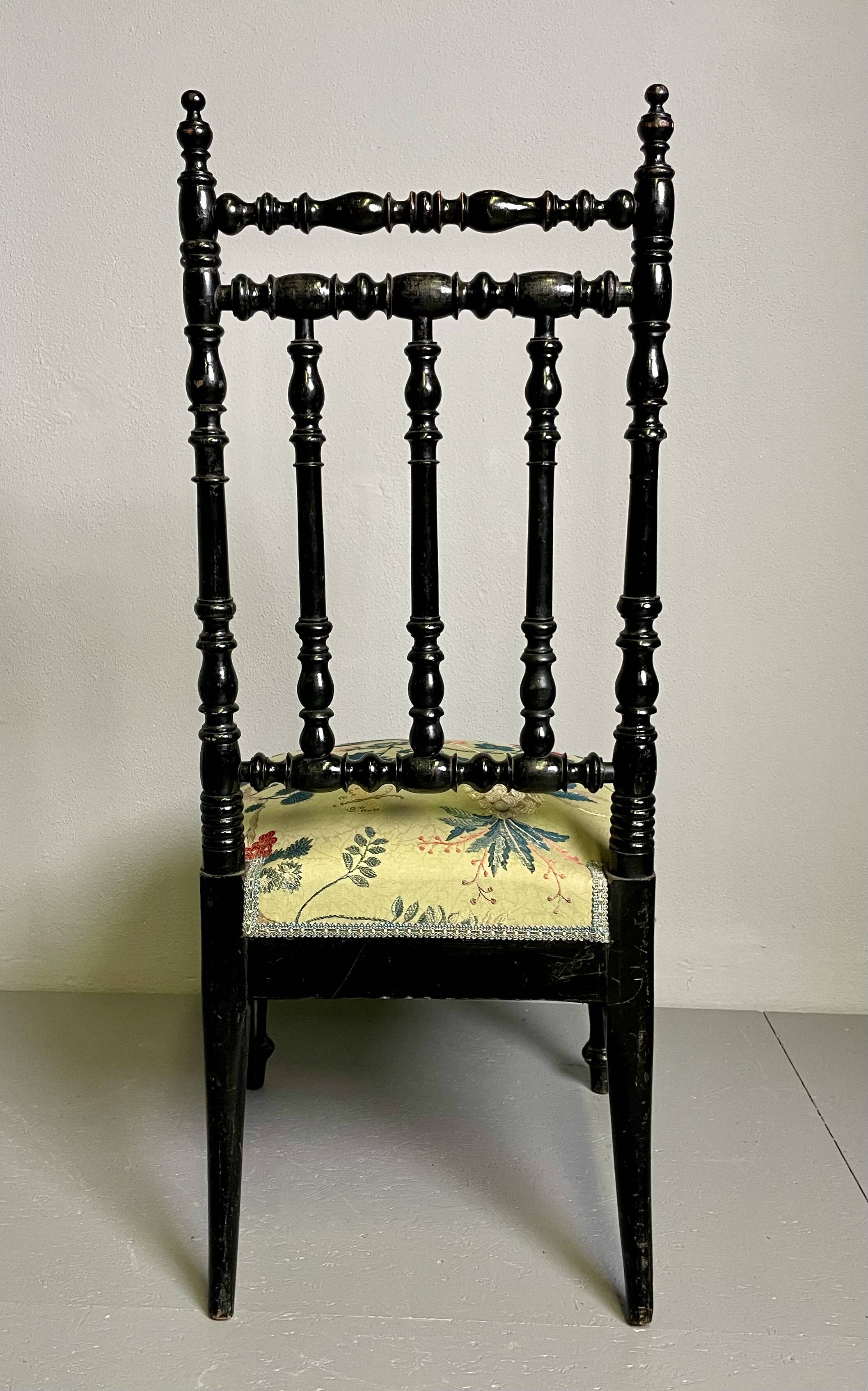 Antique Parlor Chair with Nobilis Floral Fabric