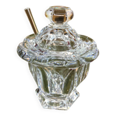 Baccarat crystal mustard pot and spoon