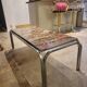 1970s metal and ceramic coffee table