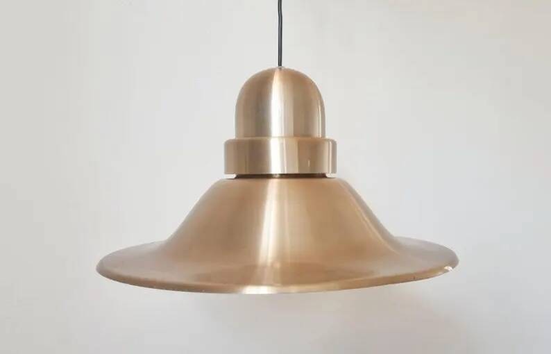 Large Midcentury Copper Pendant, Denmark, 1970s