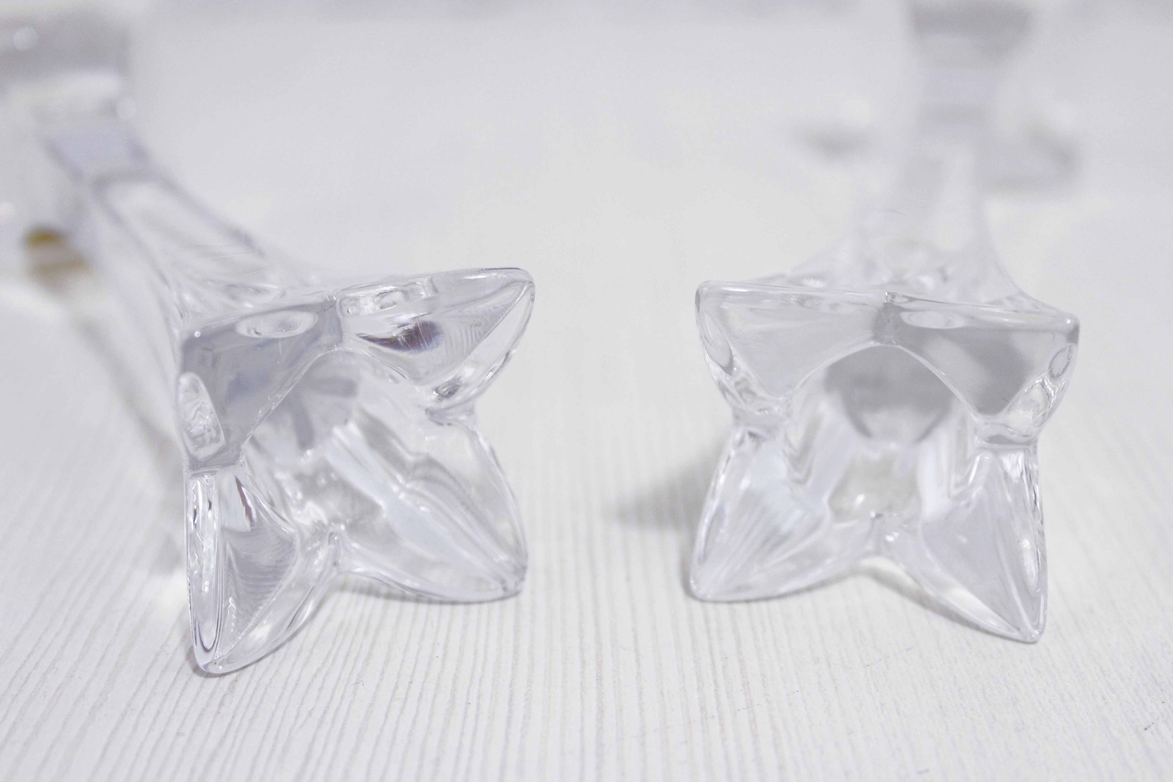 Paire de bougeoirs en cristal Nachtman