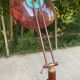 Vintage Italian floor lamp with burgundy marble effect and round dome