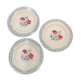 Lot 3 plates Digoin Sarreguemines model Juliette