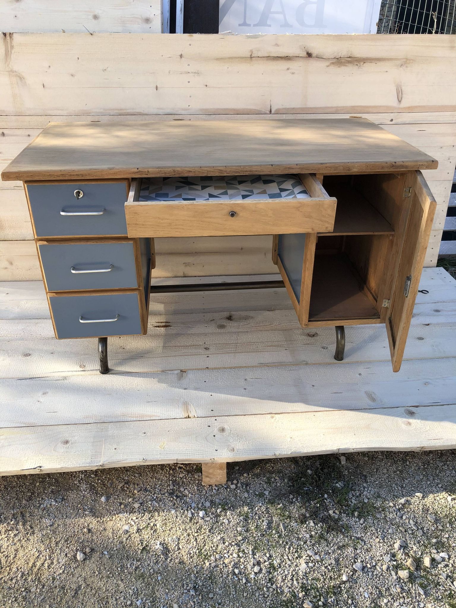 Oak administrative desk 1950
