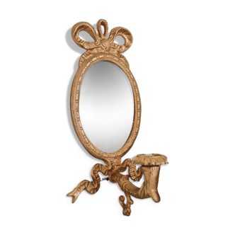 Miroir doré vintage style baroque décor de noeud