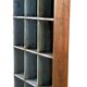 Bookcase - shelf 15 Burmese teak lockers with blue inner patina blue blue interior