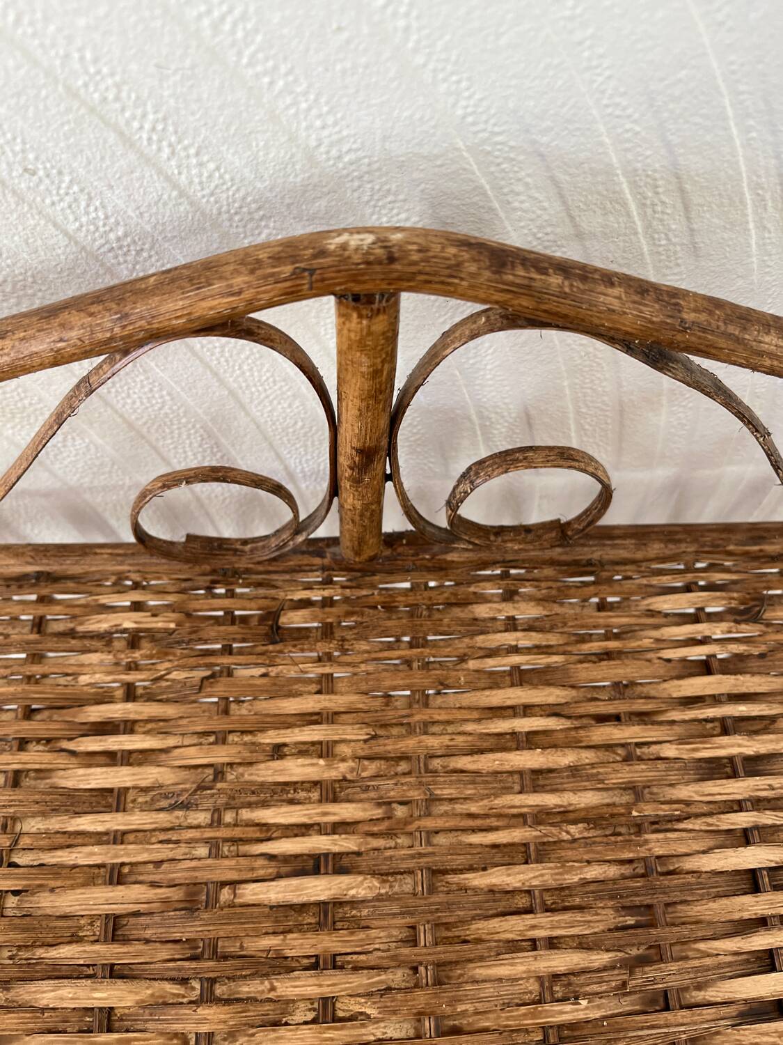 Vintage wicker wall shelf