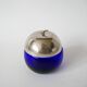 Small glass and stainless steel apple-shaped box 1970