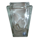 Vintage brick-shaped rectangular glass vase