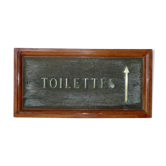 Old plate bronze and wood "toilet"