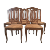 Suite of 8 Louis XV style chairs solid beech