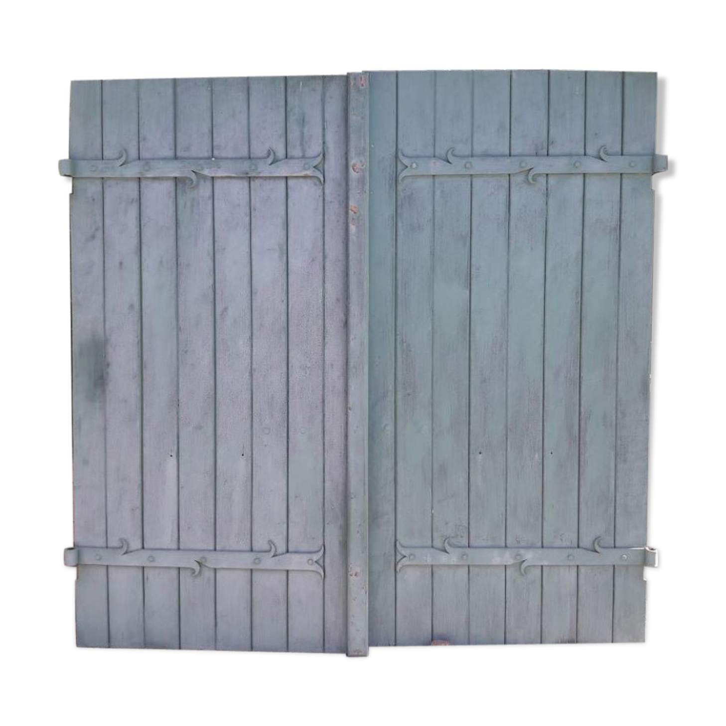 Pair of wooden iron hanging shutters
