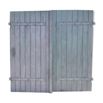 Pair of wooden iron hanging shutters