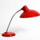 Original red Kaiser Idell metal table lamp model 6786 from the 1960s