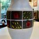 Vintage West Germany Vase – White Ceramic & Multicoloured Graphic Frieze