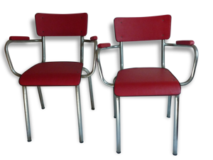 paire de fauteuils chromé